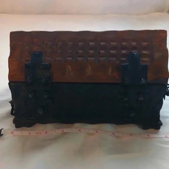 None Jewelry - Vintage Rustic Wood Pirate Treasure Chest Jewelry Trinket Box Handmade..